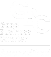 White GBC logo with "Good Business Charter" and "Accredited" text.